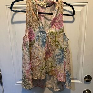 Pilcro Floral V-Neck Sleeveless Camisole in Multicolor